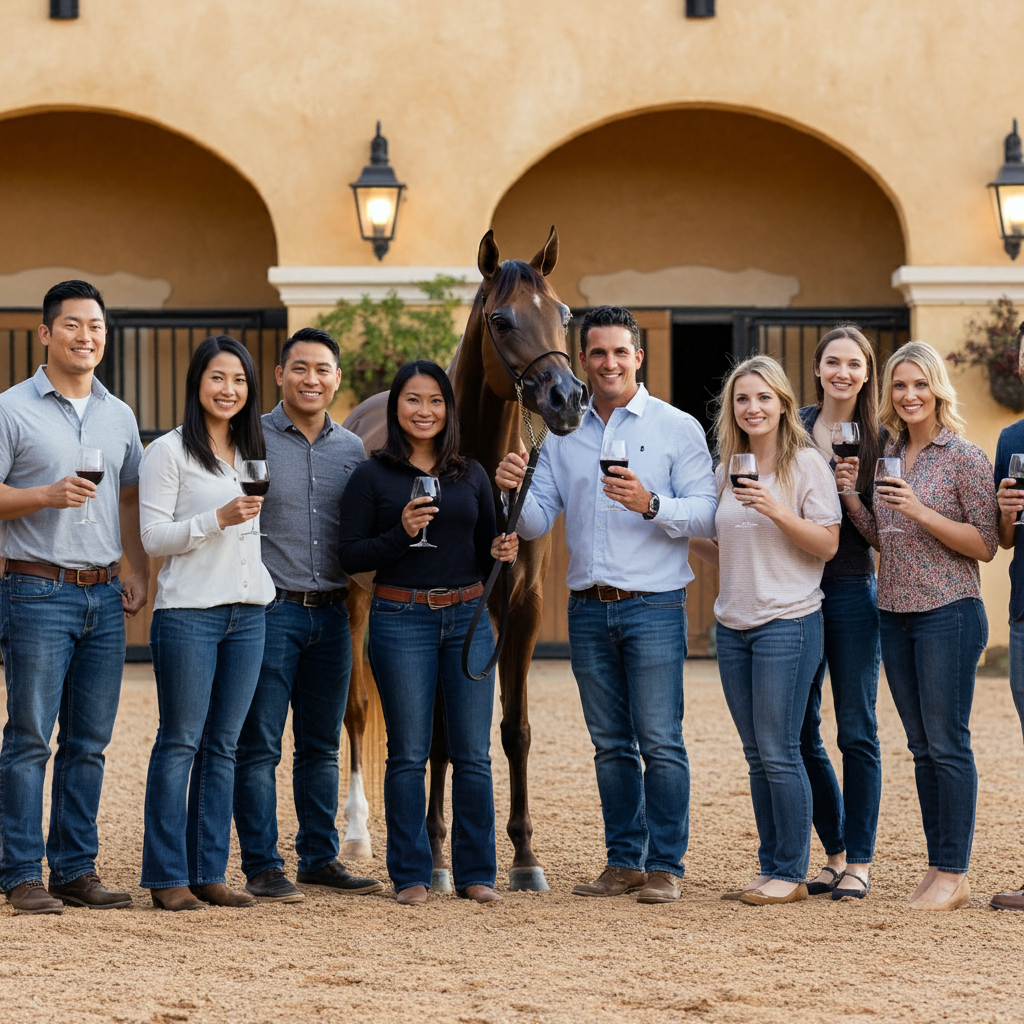 Wealthy Millennials with Arabian horse