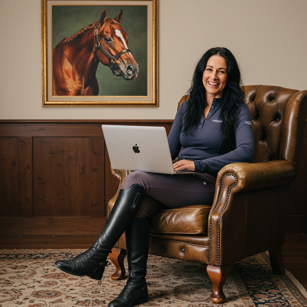 woman-computer-horse-office